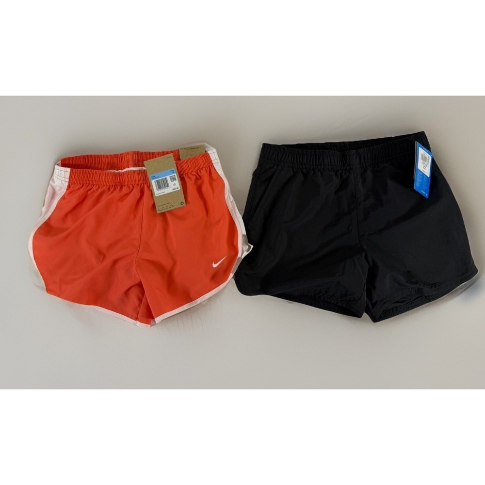 Lot Of 2 Girls Medium Shorts Nike Columbia Pink And Black Running Shorts NWT
